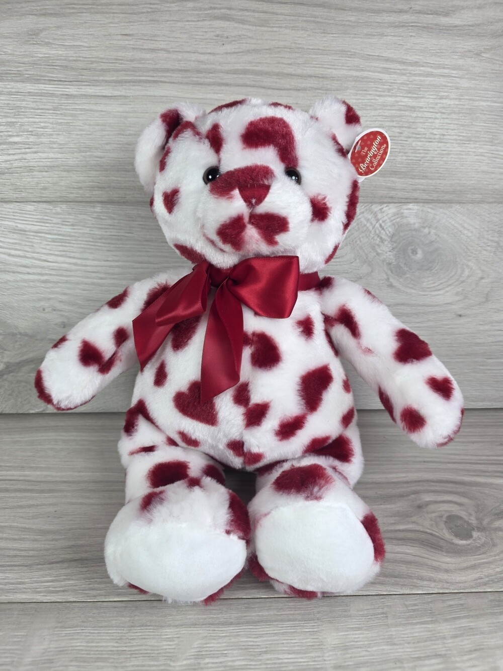 Bearington Collection Lil' Cutie Plush Teddy Bear White w Red Hearts Vday SU52